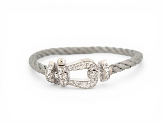 Bracelet FRED Force 10 - Bracelet en or gris 18k et diamants 58 Facettes 273939