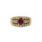 Bague 51 Bague bandeau en or jaune sertie de rubis et diamants 58 Facettes 260101R