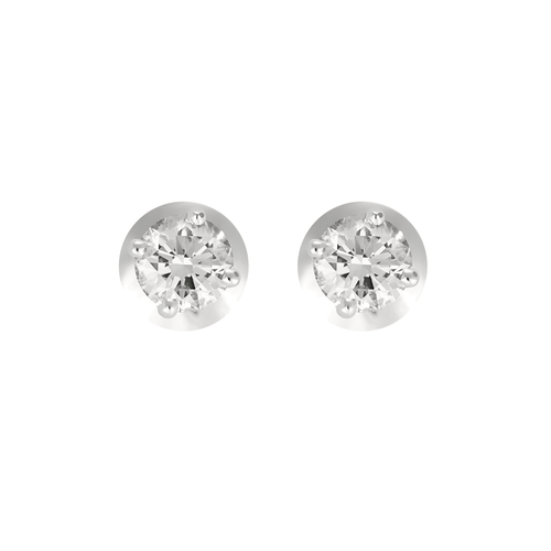 Boucles d'oreilles Paires de puces en or blanc et diamants 58 Facettes B250540