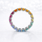 Bague 52 Alliance Rainbow - Bague en platine 950 sertie de saphirs et diamants 58 Facettes raina