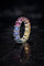 Bague 52 Alliance Rainbow - Bague en platine 950 sertie de saphirs et diamants 58 Facettes raina