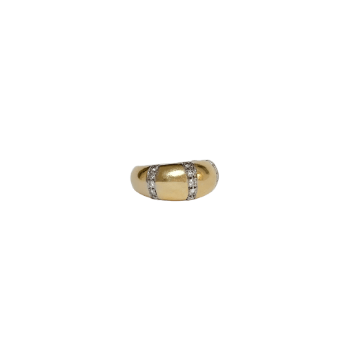 Bague 50 Bague dôme diamants en or jaune - Années 1980 58 Facettes