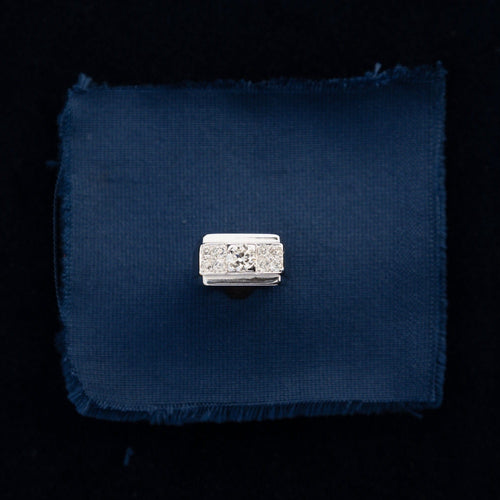 Bague 51 Bague Tank Art déco en or gris 18 carats et diamants 58 Facettes