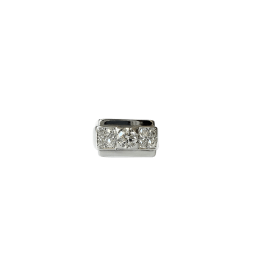 Bague 51 Bague Tank Art Déco - Bague en or gris et diamants 58 Facettes