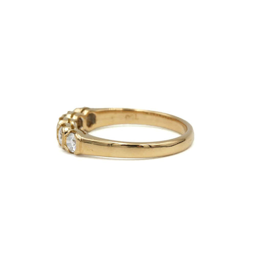Bague 52 Demi-alliance - Bague en or jaune 750‰ et diamants 58 Facettes 260102R