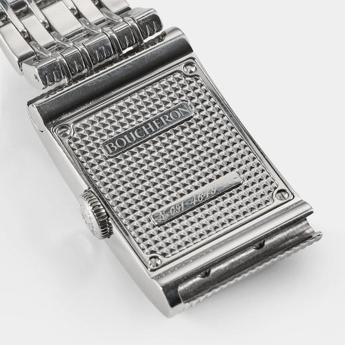 Montre Boucheron Reflet - Montre rectangulaire en acier et diamants 58 Facettes 263