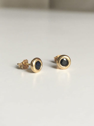 Boucles d'oreilles Puces d’oreilles - Or jaune 18K et saphirs naturels 58 Facettes 249