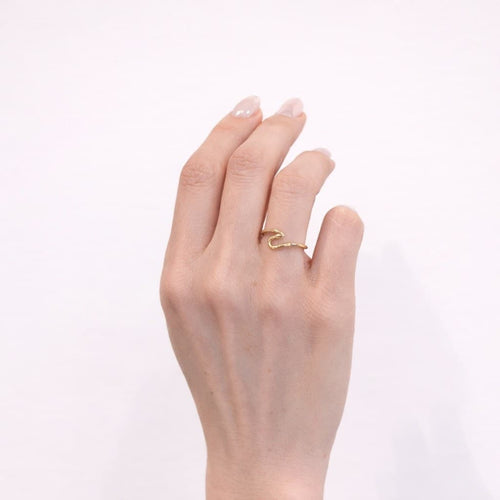 Bague 52 Bague motif vague en or jaune 58 Facettes 35364