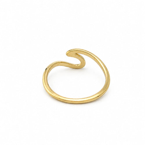 Bague 52 Bague motif vague en or jaune 58 Facettes 35364