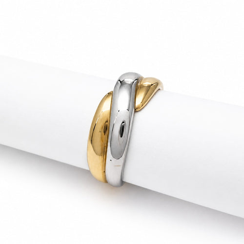 Bague 56 Bague entrelacée en or jaune et or blanc 58 Facettes 35220