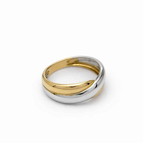 Bague 56 Bague entrelacée en or jaune et or blanc 58 Facettes 35220