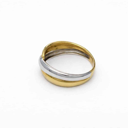 Bague 56 Bague entrelacée en or jaune et or blanc 58 Facettes 35220