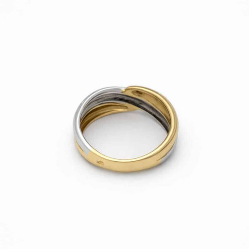 Bague 56 Bague entrelacée en or jaune et or blanc 58 Facettes 35220