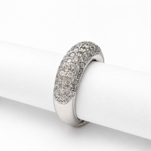 Bague 49 Alliance demi-jonc en or blanc pavée de diamants 58 Facettes 35222