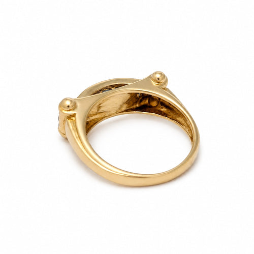 Bague 53 Bague jonc architecturée en or jaune, saphirs et diamants 58 Facettes 35210