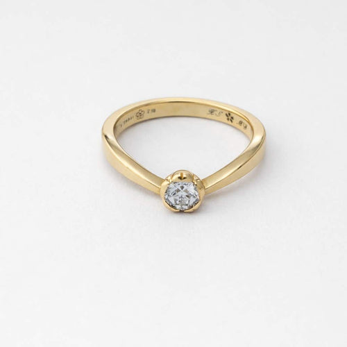 Bague 55 Bague solitaire en or jaune 18 carats et diamant 0,29 ct 58 Facettes 35141