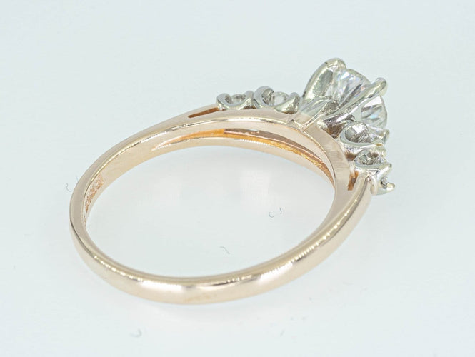 Bague 48 Bague entourage - Or bicolore 14 ct et diamants 0,60 ct 58 Facettes 022X