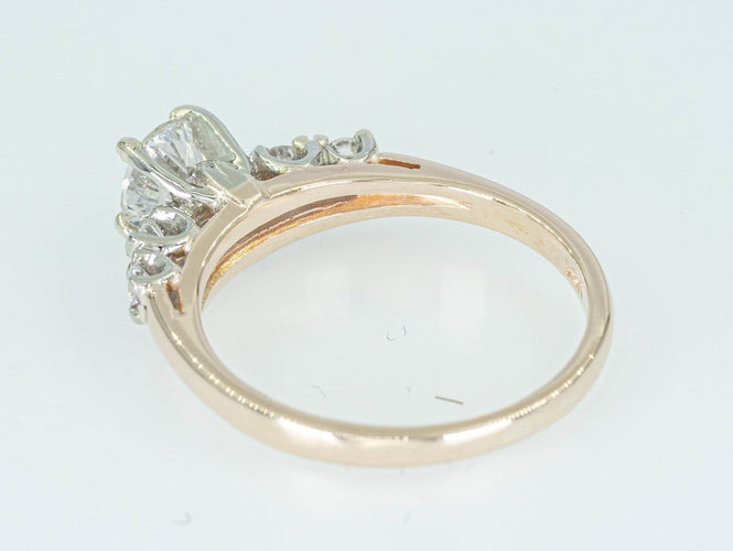 Bague 48 Bague entourage - Or bicolore 14 ct et diamants 0,60 ct 58 Facettes 022X