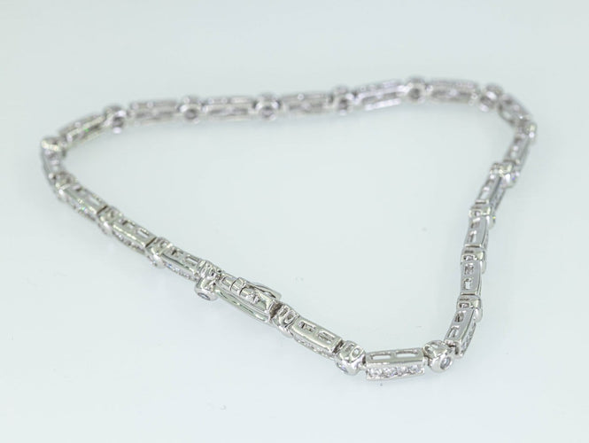 Bracelet Bracelet tennis - Or blanc 14 ct et diamants 1,03 ct 58 Facettes AS10