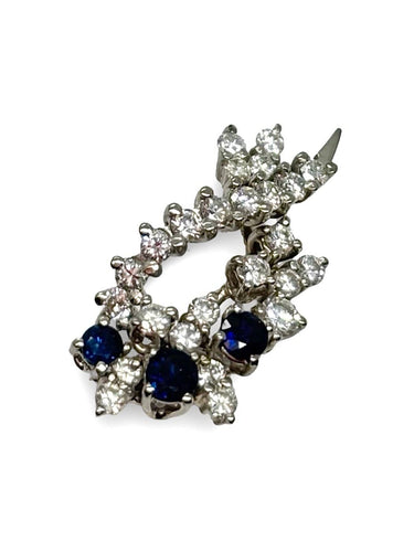 Pendentif Pendentif en or blanc 18K avec saphirs et diamants 58 Facettes 1779