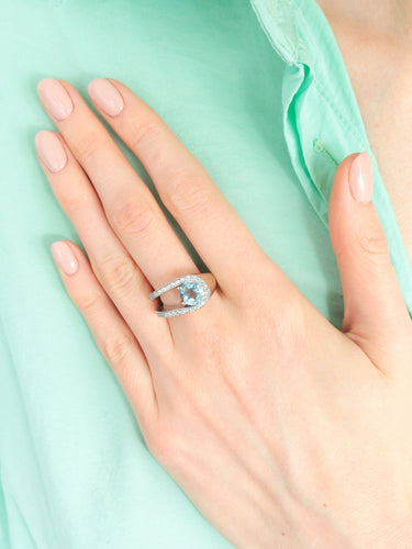 Bague 55 Bague U en or blanc et diamants 58 Facettes BO/170001