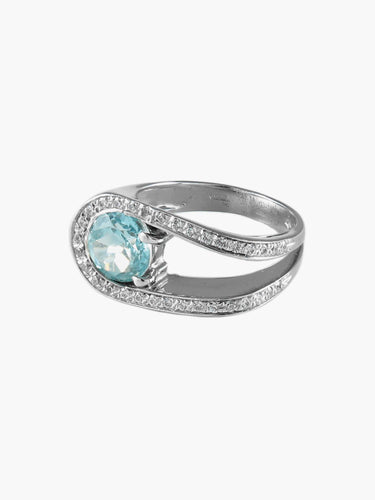 Bague 55 Bague U en or blanc et diamants 58 Facettes BO/170001