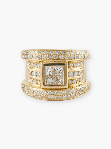 Bague 58 Bague moderne en or jaune et diamants 58 Facettes 210033