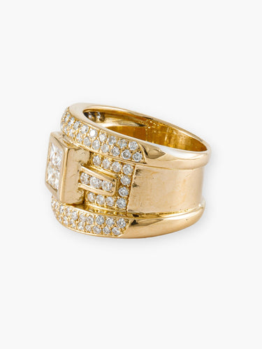 Bague 58 Bague moderne en or jaune et diamants 58 Facettes 210033
