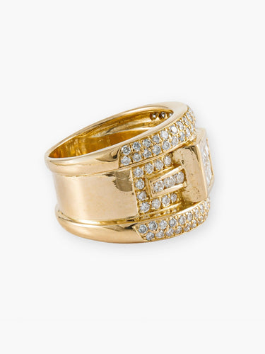 Bague 58 Bague moderne en or jaune et diamants 58 Facettes 210033