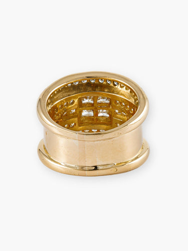 Bague 58 Bague moderne en or jaune et diamants 58 Facettes 210033