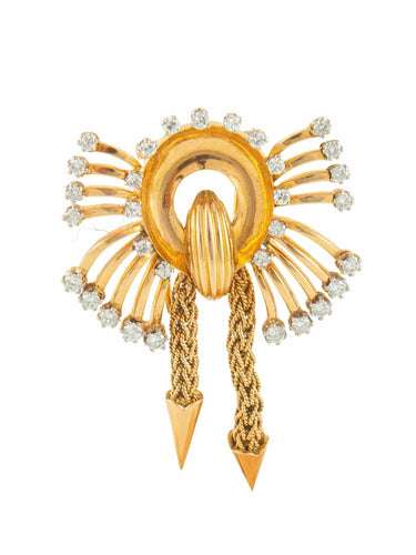 Broche Broche moderne en or jaune et diamants 58 Facettes 210019