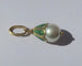 Pendentif Pendentif perle Akoya et émail vert en or jaune 18 carats 58 Facettes Pendentif