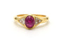 Bague 55 Bague contemporaine en or jaune avec rubis et diamants 58 Facettes 23347