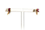 Boucles d'oreilles Boucles d'oreilles contemporaines en or jaune, rubis et diamants 58 Facettes B846