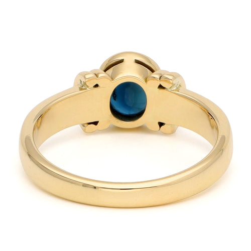 Bague 52 Bague solitaire vintage en or 14k avec saphir ovale 58 Facettes 4B07A207B9954D848641DE48CF406582
