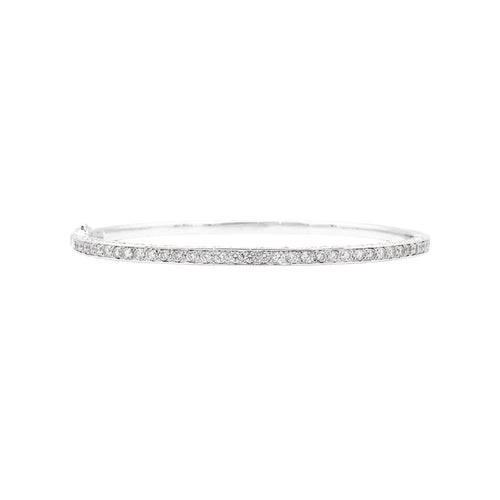 Bracelet Bracelet jonc, or blanc et diamants. 58 Facettes 35446
