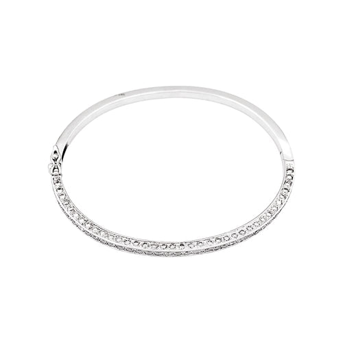 Bracelet Bracelet jonc, or blanc et diamants. 58 Facettes 35446