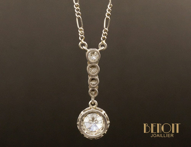 Pendentif Pendentif Art déco 1920 en platine et diamants 58 Facettes C1686