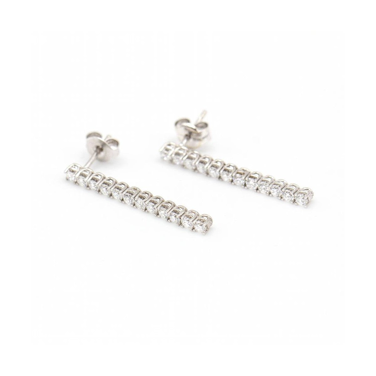 SUM Earrings - 18 kt White Gold with lab-grown diamonds - 58 Facettes