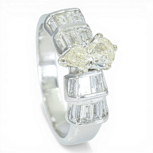 Bague 59 Bague solitaire en platine 950 avec diamant 1,96 ct 58 Facettes AR07