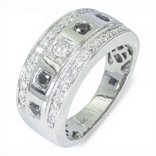 Bague 56 Bague en or blanc 585 avec diamants 0,68 ct 58 Facettes WA20