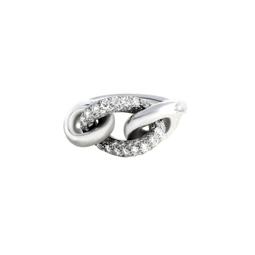 Ring Pomellato Catene aus Weißgold mit weißen Diamanten 