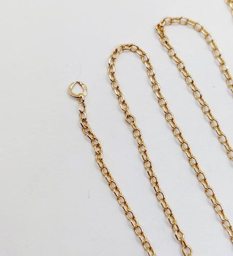 Collier Chaîne vintage en or jaune 18k maille forçat 64 cm 58 Facettes A06907