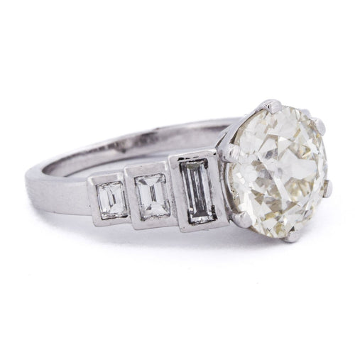 Bague 54 Bague Art déco en platine avec diamants taille ancienne 58 Facettes AN607 (002319)
