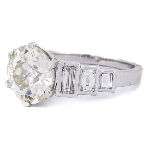 Bague 54 Bague Art déco en platine avec diamants taille ancienne 58 Facettes AN607 (002319)
