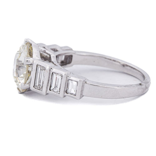 Bague 54 Bague Art déco en platine avec diamants taille ancienne 58 Facettes AN607 (002319)