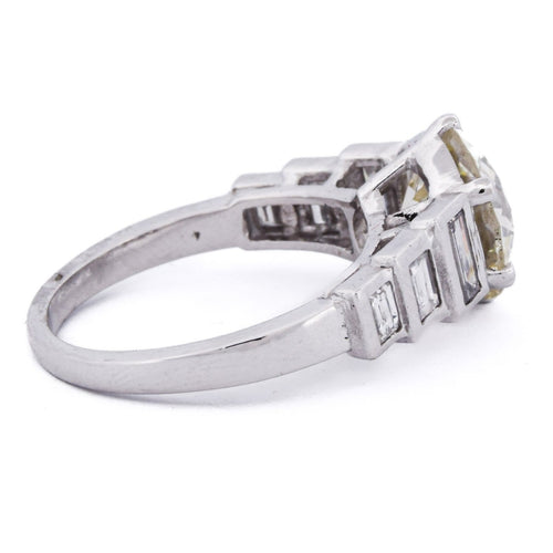 Bague 54 Bague Art déco en platine avec diamants taille ancienne 58 Facettes AN607 (002319)