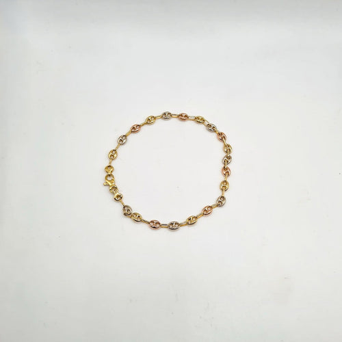 Bracelet Bracelet chaîne graine de café en or 3 tons 18 carats 58 Facettes Bracelet #4988