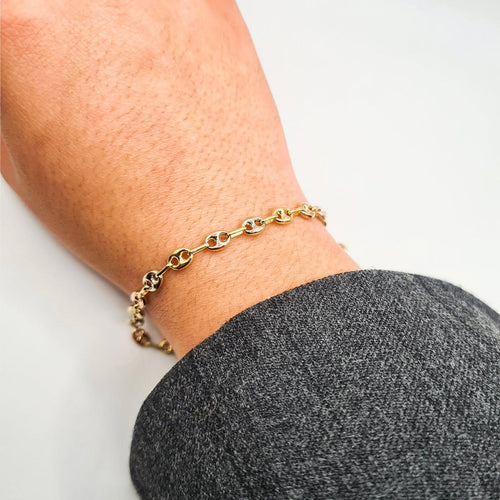 Bracelet Bracelet chaîne graine de café en or 3 tons 18 carats 58 Facettes Bracelet #4988