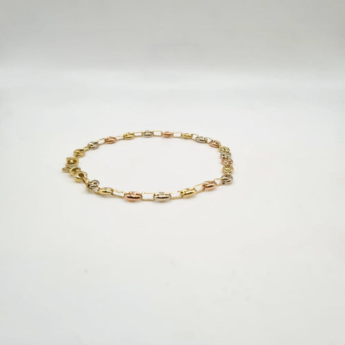 Bracelet Bracelet chaîne graine de café en or 3 tons 18 carats 58 Facettes Bracelet #4988